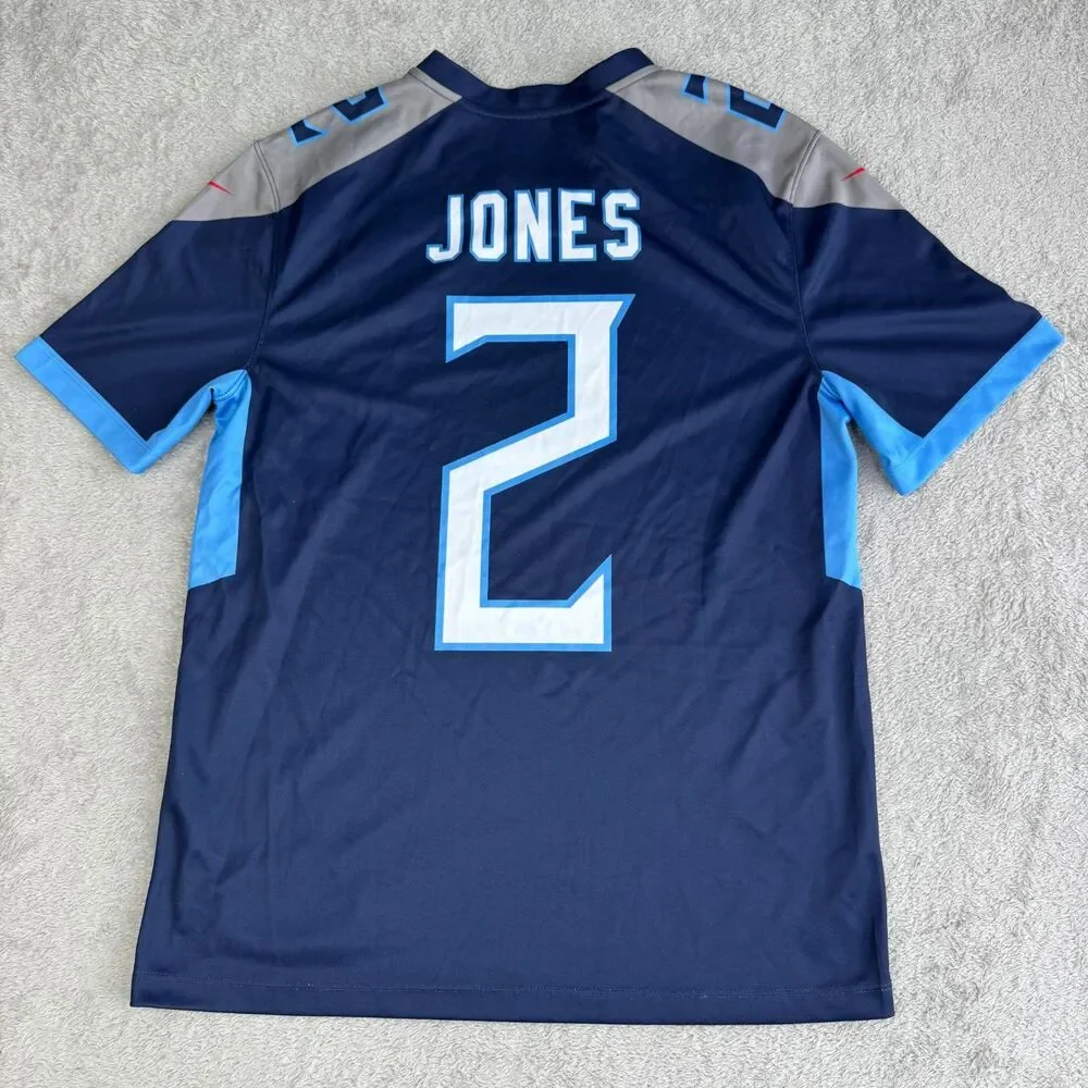 Tennessee Titans Julio Jones #2 Jersey Men Medium Navy Nike Dri-Fit NFL Football